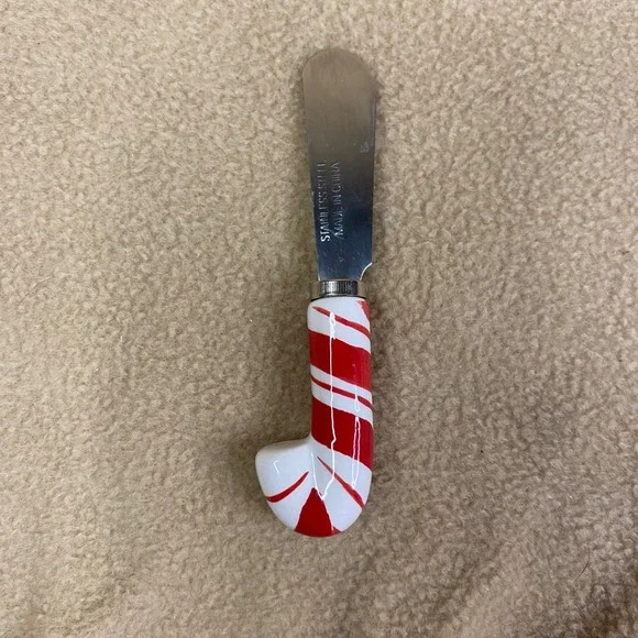 Candy Cane Spreader Butter Knife Holiday Christmas Kitchen Stainless Steel EUC‎