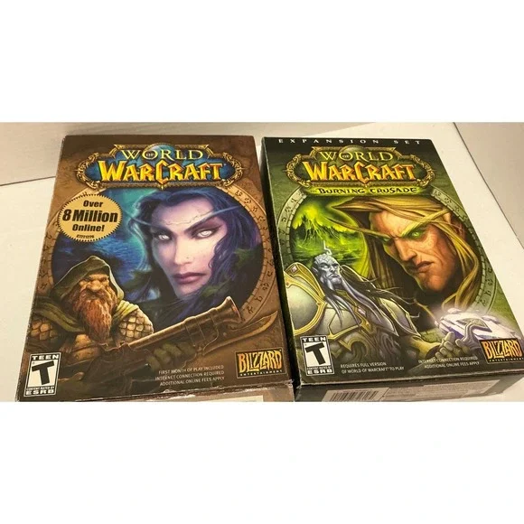Blizzard World of Warcraft Burning Crusade PC Big Box Game Lot Vintage 2000s