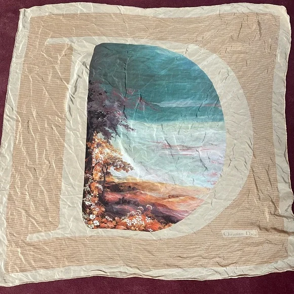 Vintage Christian Dior silk scarf