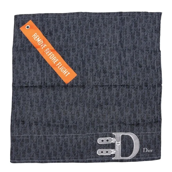 CHRISTIAN DIOR Silk Cotton Denim Monogram Flight Scarf