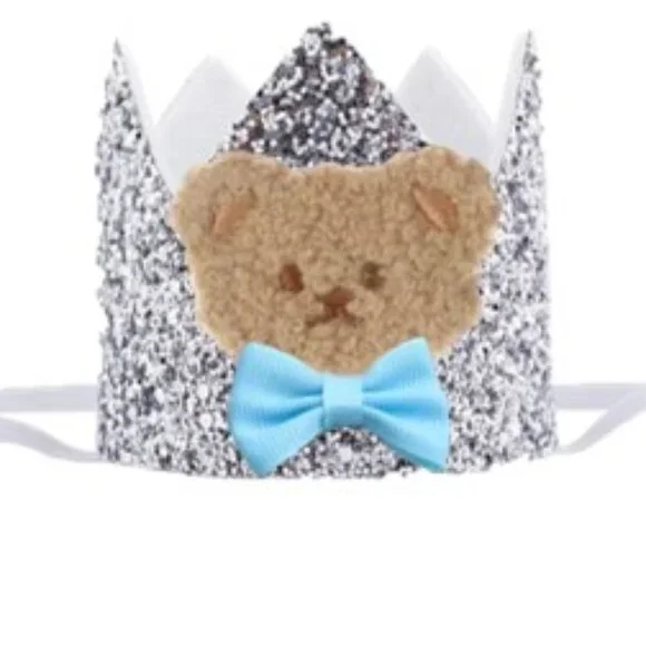 Teddy Bear Smash Cake Birthday Crown Headband hat Beary Baby shower outfit