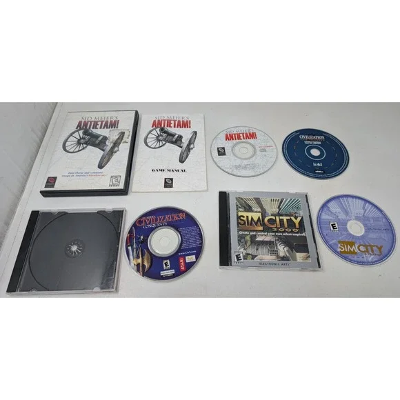 PC Game Lot Sid Meier's Civilization Gettysburg Sim City‎ 3000 VTG