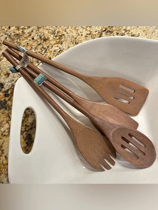Gibson Home Acacia Wood Utensils Set of 4