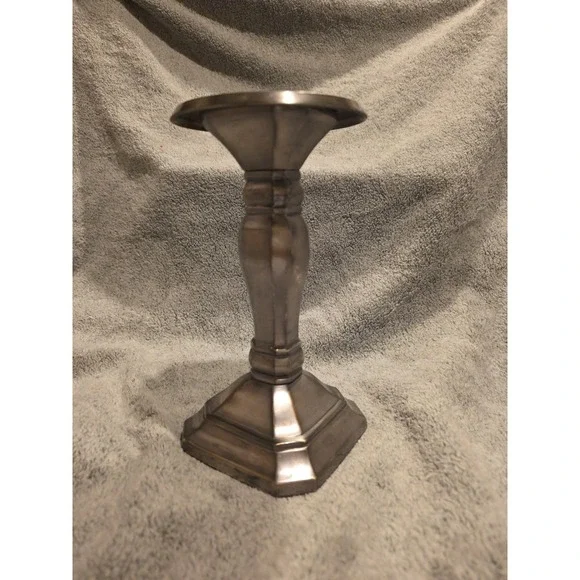 Pottery Barn Single Taper Or Pillar Candle Stick Holder Silver Toned