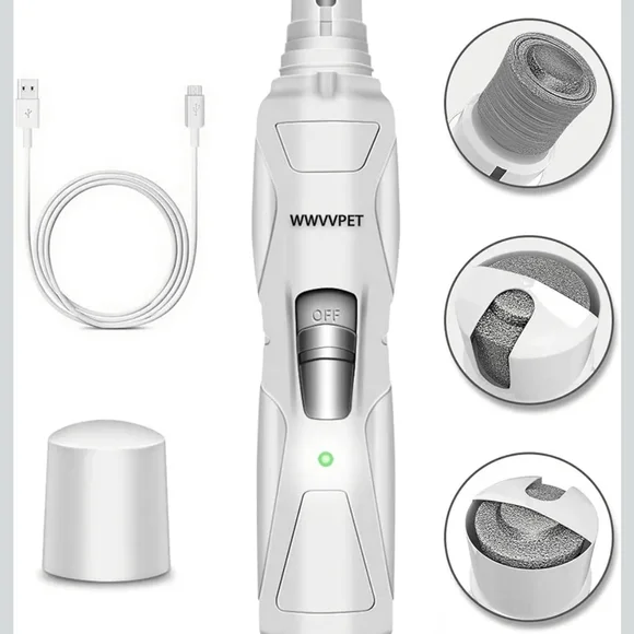 White Electric Pet Nail Grinder