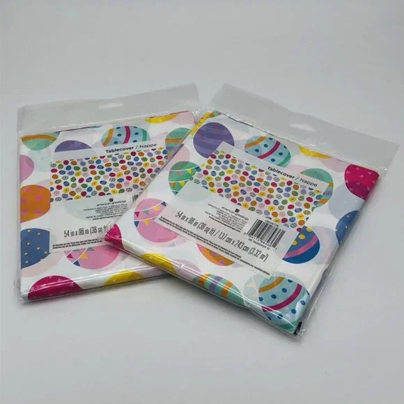 American Greetings Easter Eggs Tablecover Lot of 2 Tablecloths 54