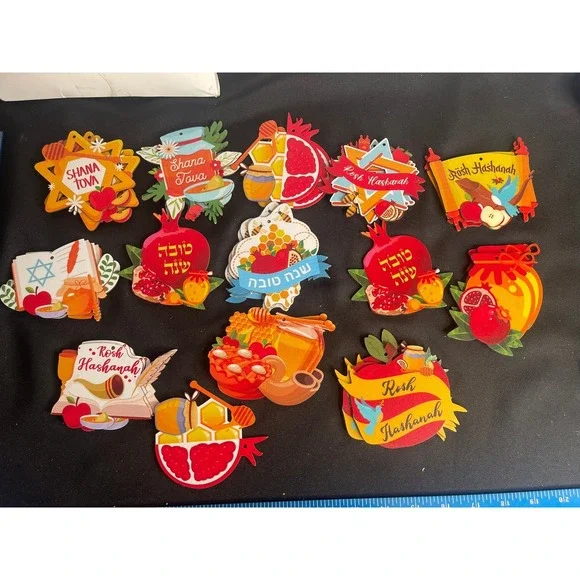 QIA Rosh Hashanah 34ct Cardstock Cutouts‎ Shana Tova Jewish New Year Decorations