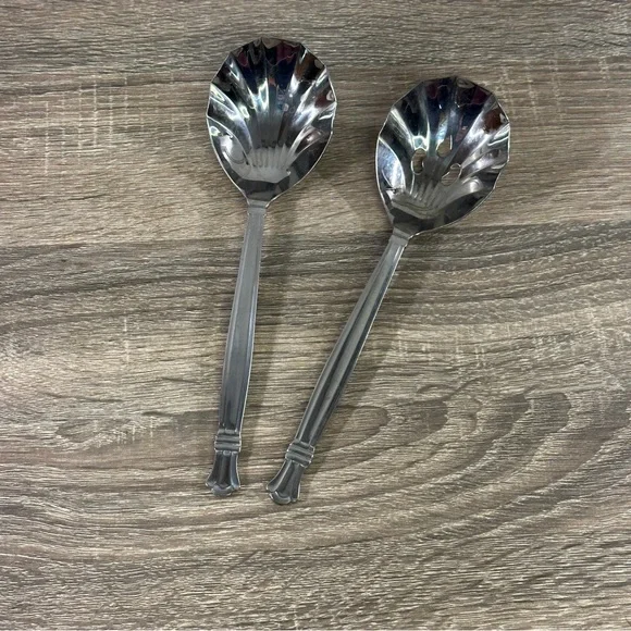 ROYALE Large / Casserole‎ Serving Spoon & Slotted Spoon Retroneu 18/8 Korea