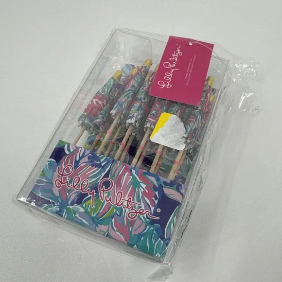 LILLY PULITZER Mini Drink‎ Umbrellas Summertime Party Decor Beach Theme Bougie