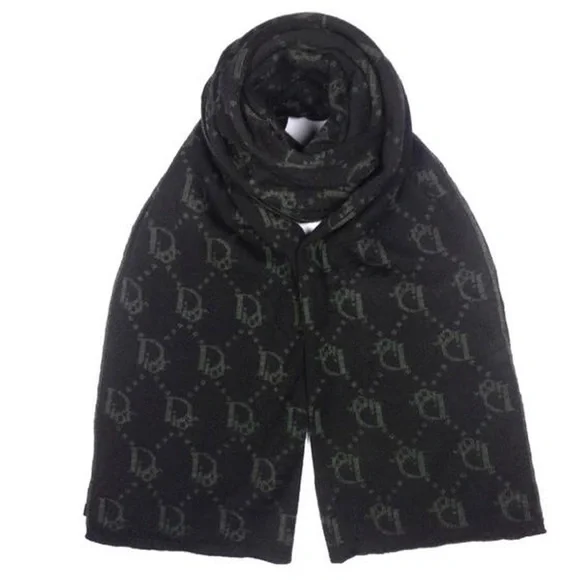 Dior monogram black and grey scarf
