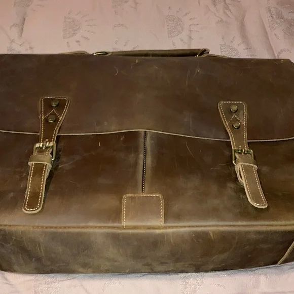 Brown Leather Men's messenger bag/brief case