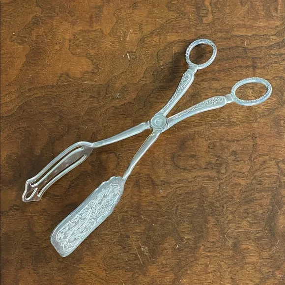 Silver Serving Tongs Vintage scissor style pastry or sandwich tongs silverplate