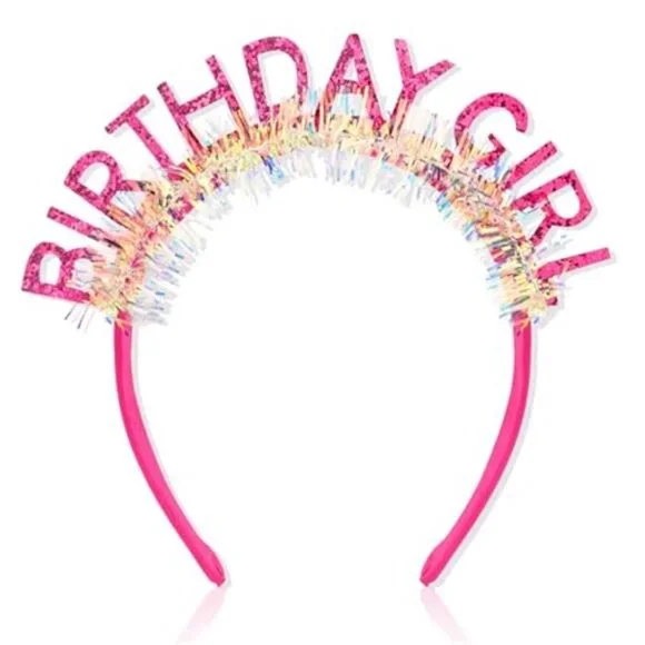 Birthday Girl Headband Rose Pink Tiara Party Accessory One Size Adjustable