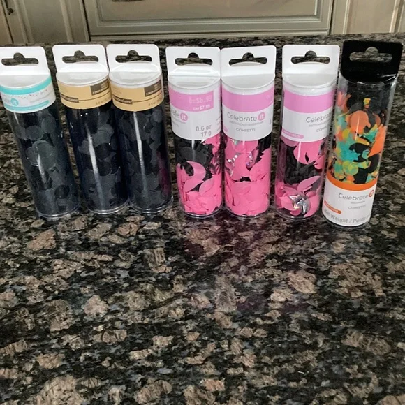 CELEBRATE IT/RECOLLECTIONS ASSORTED PARTY CONFETTI TUBE LOT OF 7 NWT