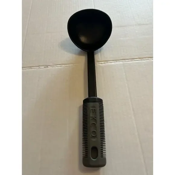 Vintage EKCO Gravy Ladle Nylon‎ Plastic White Black 12” Length
