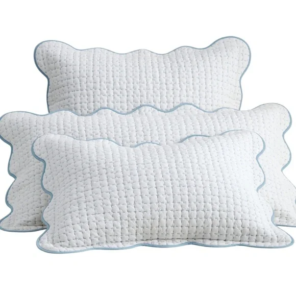 Pottery Barn x Julia Berolzheimer Beau Scalloped Edge Pickstitch Sham Blue