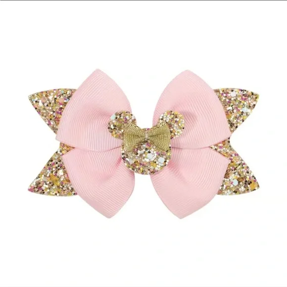 Girls Minnie Mouse Sparkly Bow
