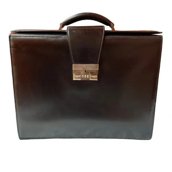 BALLY of Switzerland Leather Briefcase / Pilot - Lawyer - Doctor