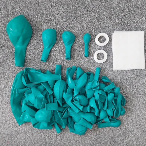Teal Balloons assorted sizes 79 balloons comes with 2 ribbon rolls