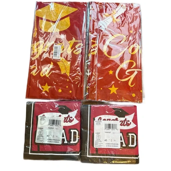 Amscan Red and Black Graduation Napkins and table cloths