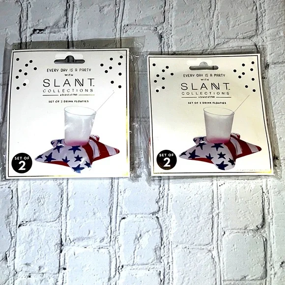 🆕Slant Collections Stars & Stripes Drink Floaties (4)
