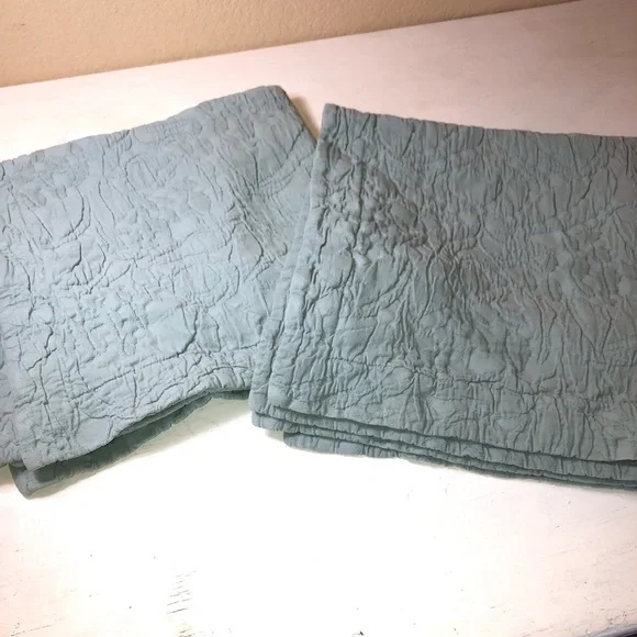 Pottery Barn Textured Seafoam Green Euro Sham Set, EUC, 100% Cotton