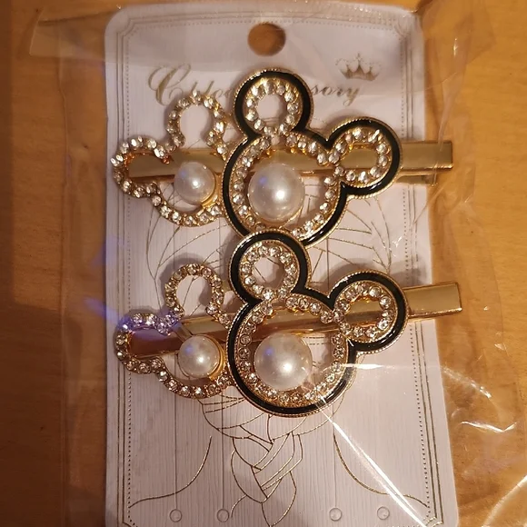 Gold and Pearl Hair Clips