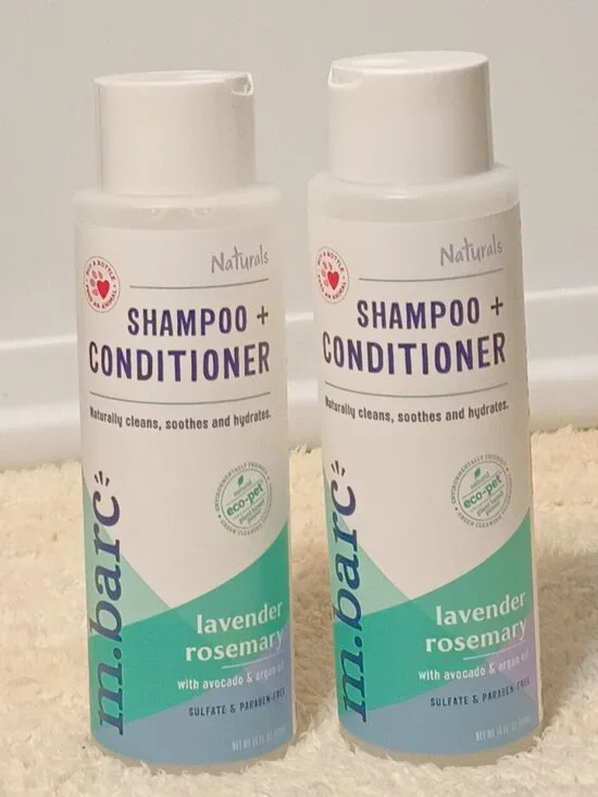 2 bottles of m.barc Lavender Rosemary Shampoo + Conditioner For Dogs & Cats