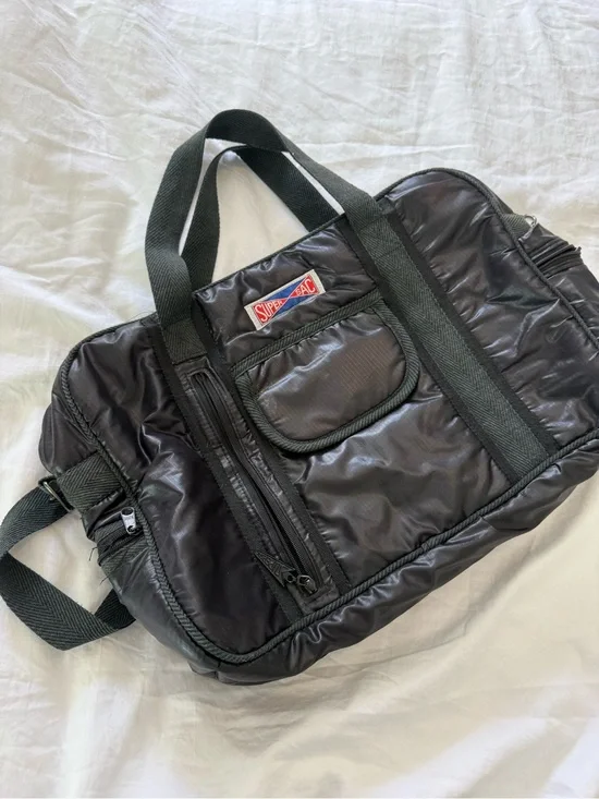 Vintage Black Men's Nylon Carry Gym Bag GUC 0821
