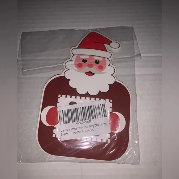 Santa Claus Merry Christmas Banner Party Decorations