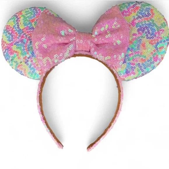 Disney Minnie Mouse multicoloured sequin ears Mickey ears