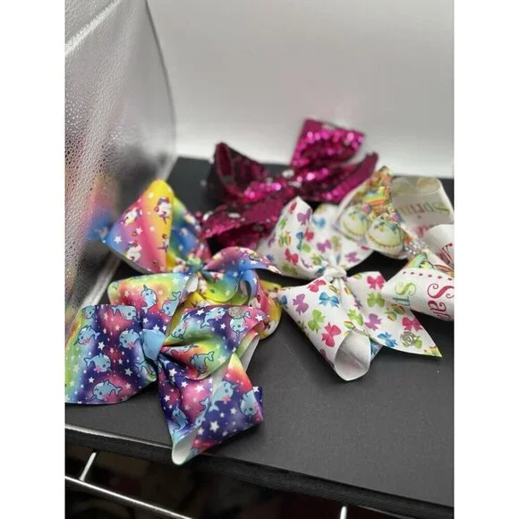5 Large JoJo and JoJo Style Hairbows Clip In