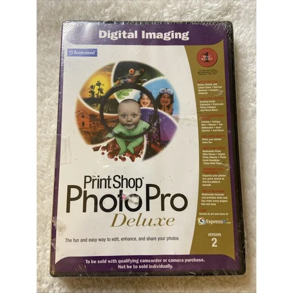 Print Shop Photo Pro Deluxe PC CDROM 2000 Digital Imaging Ver. 2 NIP Sealed New