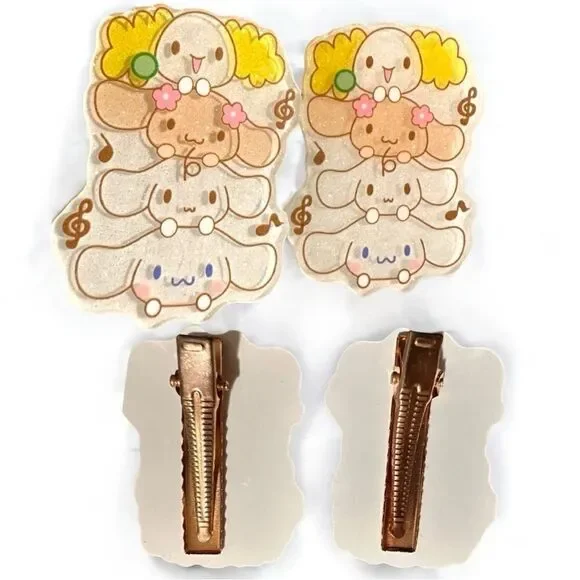Sanrio Cinnamoroll Hair Clips 2 Pcs – Stacked Character Acrylic Barrettes