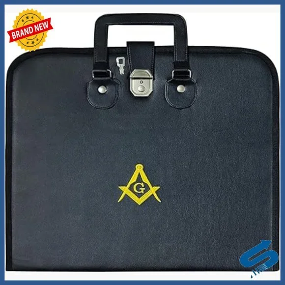 Masonic Apron Case 16x18 Hard-Sided Faux Leather Storage