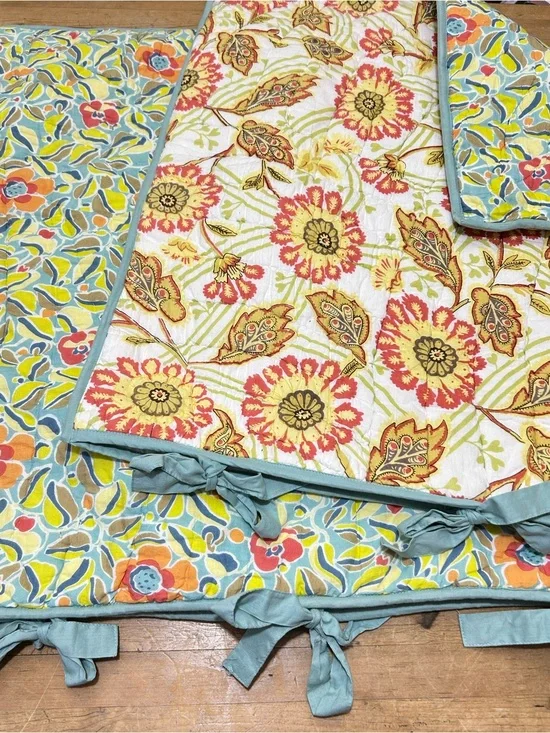 Pottery Barn Quilted Reversible Euro Pillow Shams