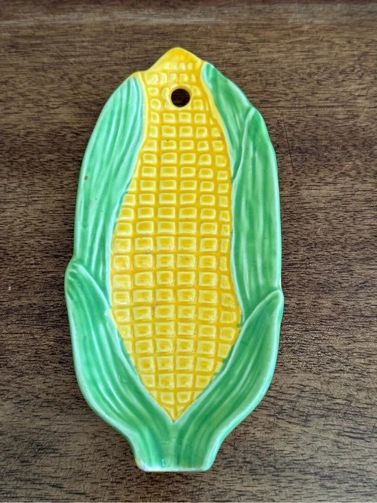 Vintage Ear Of Corn on the Cob Kitchen Hanging Spoon Rest - Made In Japan