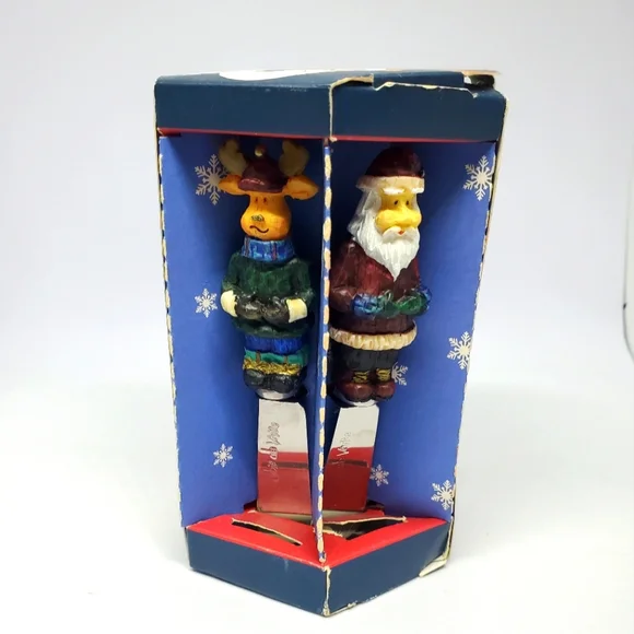 Vintage Joie De Vivre 4pc Resin Holiday Spreaders Cheese Dip Butter ~ Pre-Owned