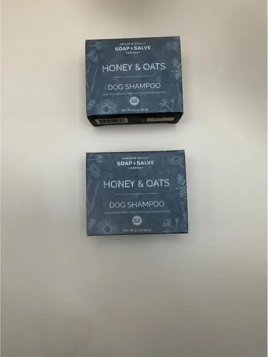 Set of 2 Chagrin Valley Honey & Oats Dog Shampoo Bars - Organic - 3.5oz - NEW