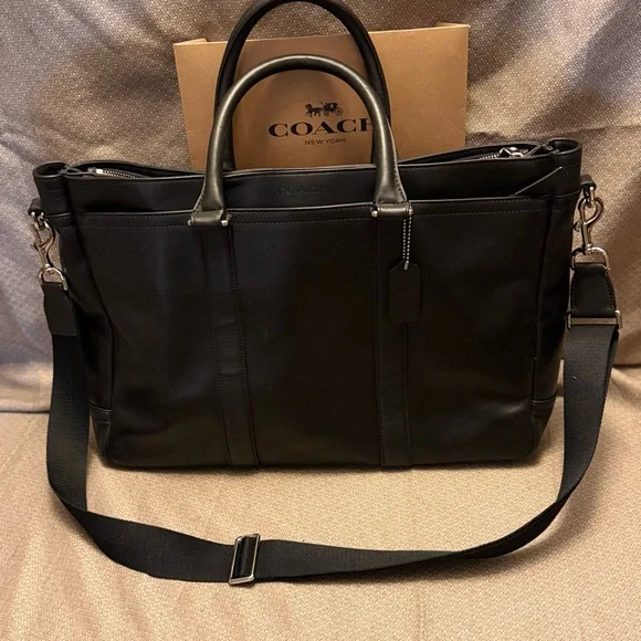 Coach Black Leather Briefcase