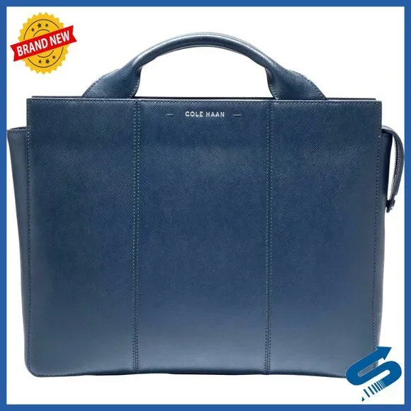 Leather Attache Case with Laptop Compartment, Adjustable Strap