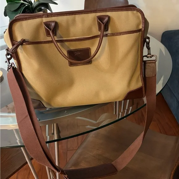 💯 Long Champ Tan and Brown Men's/Women’s Briefcases or Laptop Bag