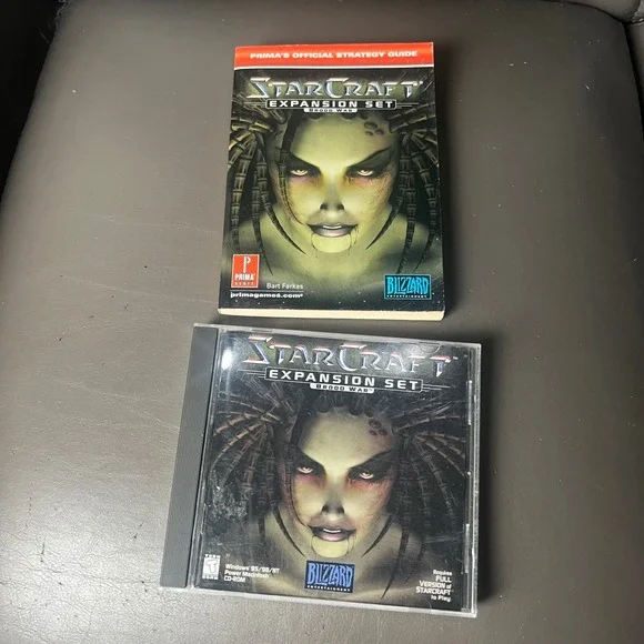 StarCraft‎ Brood War Expansion Set PC Game + Prima Strategy Guide Blizzard 90's