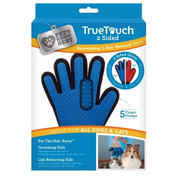 True Touch 2 Sided Deshedding & Hair Removal Glove New