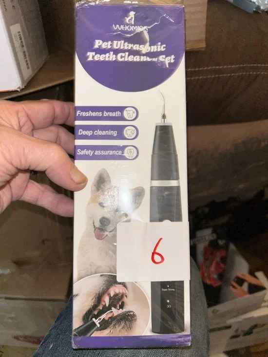 Whomior Pet Ultrasonic Teeth Clean Set in Purple and White