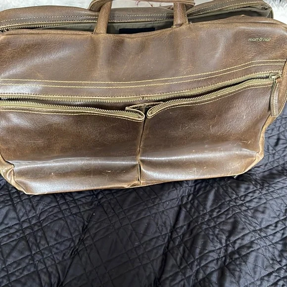 Matt and Nat sustainable & eco friendly vegan deep brown briefcase