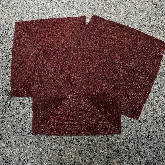 Pottery Barn Red Beaded Square Placemats 15