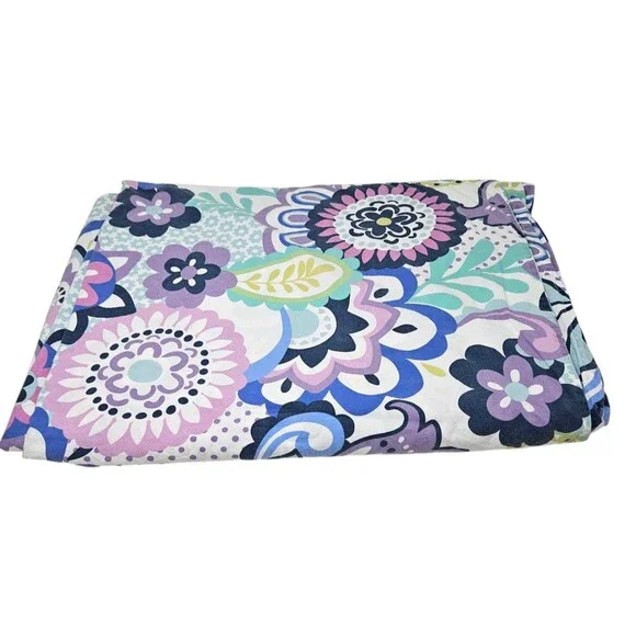 POTTERY BARN Teen Duvet Cover Colorful Floral Twin Organic Cotton Blend Whimsy