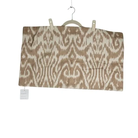 POTTERY BARN Damask Printed Lumbar Pillow Cover Neutral Ivory 26”x16” NEW