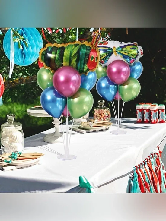 Multicolor Kids' Party Balloon Sets with Caterpillar & Butterfly Foils. NIB